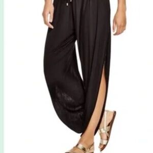 NWOT Laundry by Shelli Segal Harem Pants / Side Split Joggers / Coverup Black S